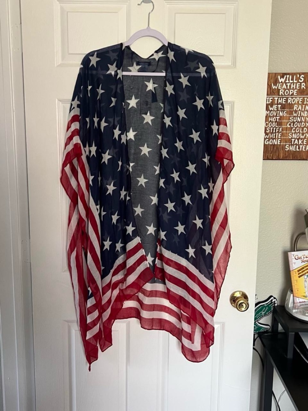 Steve Madden American flag kimono cover up